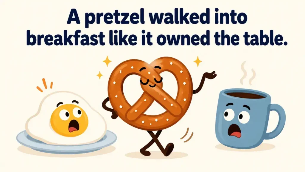 A pretzel walked into breakfast like it owned the table.