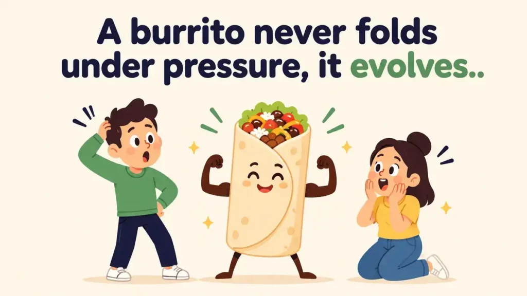 A burrito never folds under pressure, it evolves.