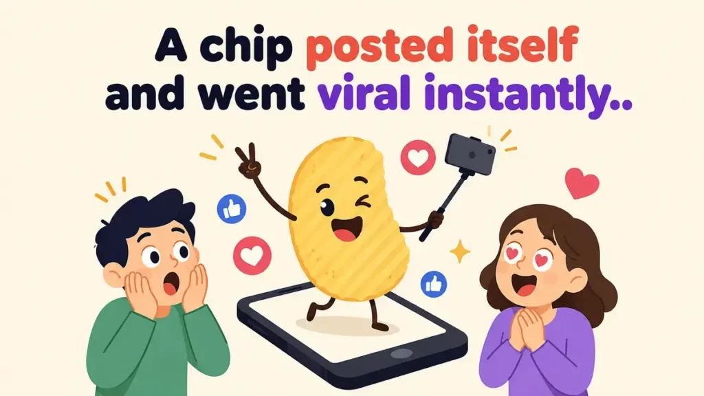 A chip posted itself and went viral instantly.