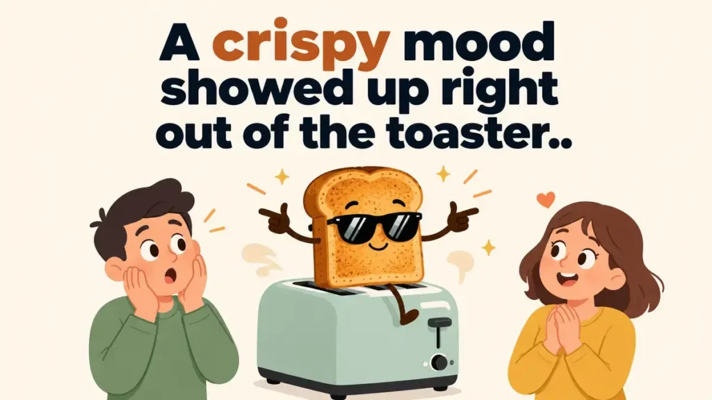 A crispy mood showed up right out of the toaster.