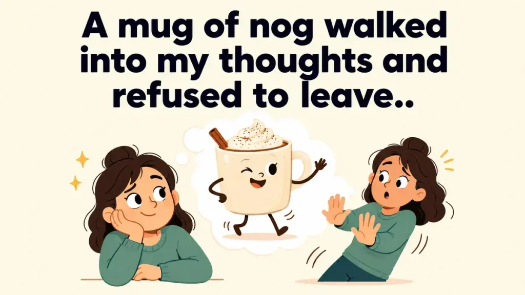 A mug of nog walked into my thoughts and refused to leave.