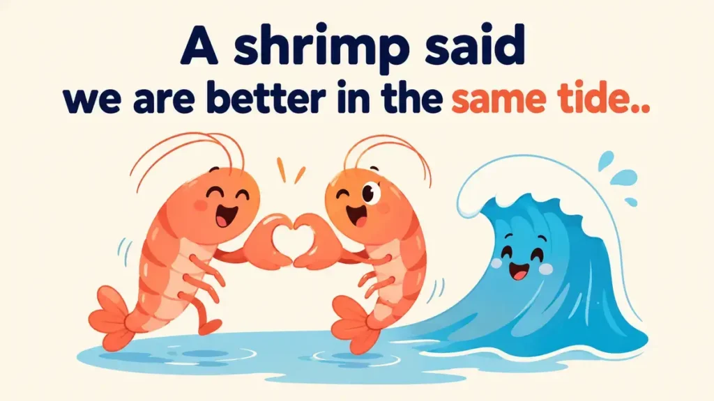 A shrimp said we are better in the same tide.