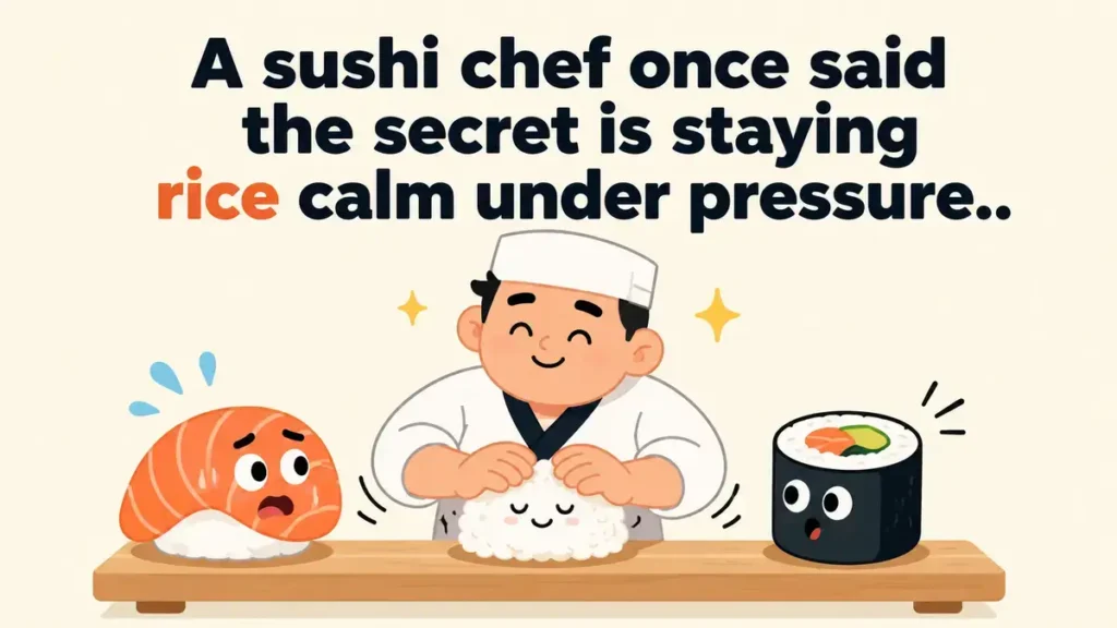 A sushi chef once said the secret is staying rice calm under pressure.