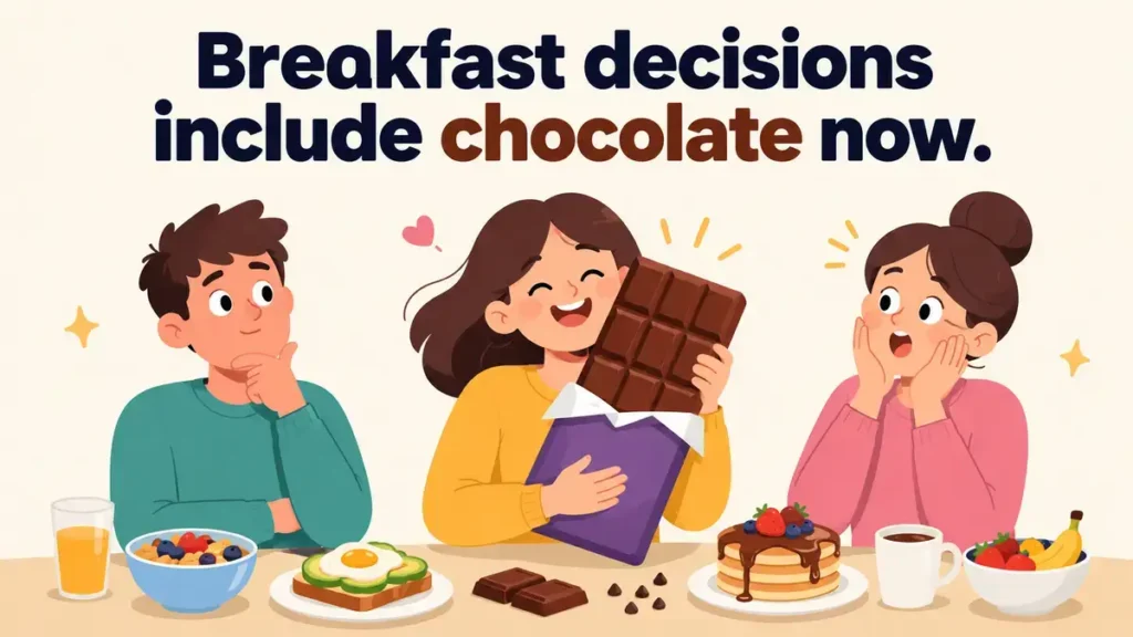 Breakfast decisions include chocolate now.