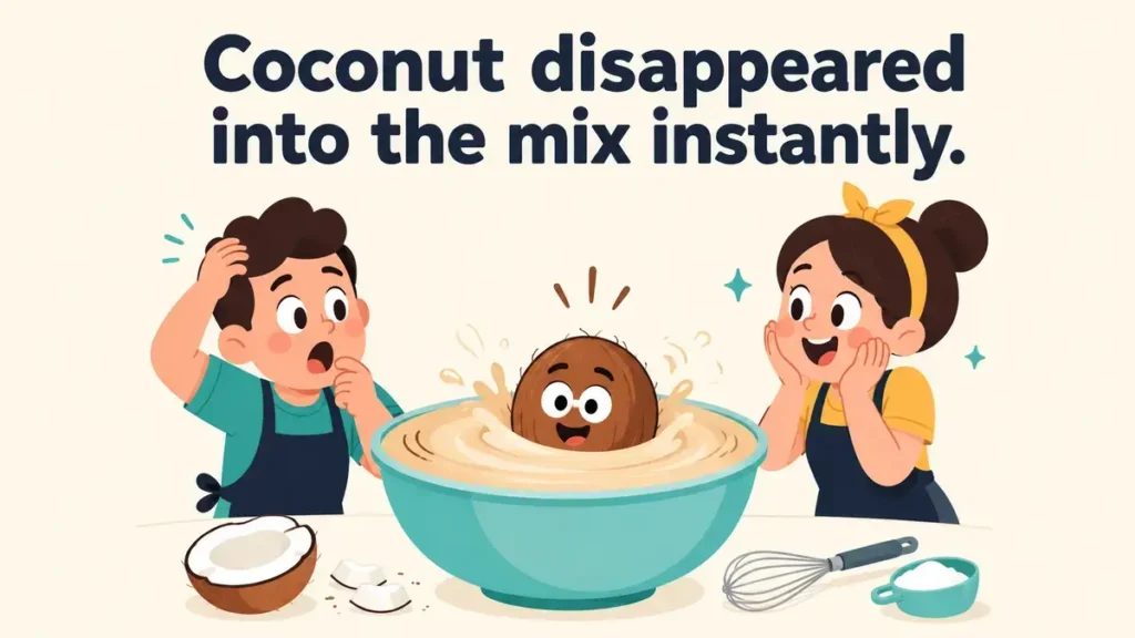 Coconut disappeared into the mix instantly