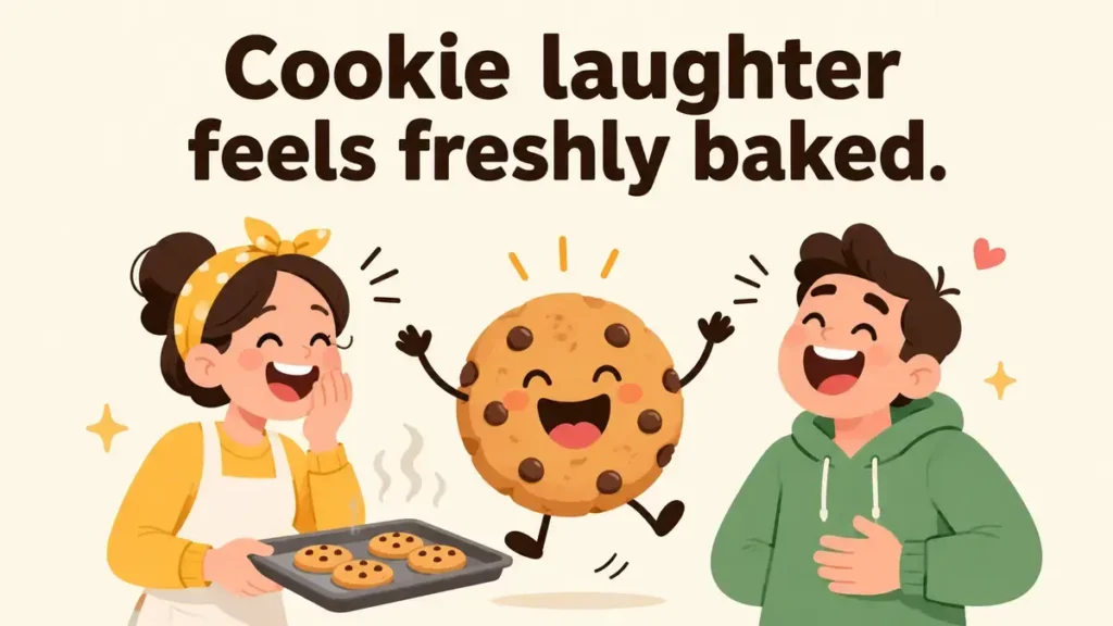 Cookie laughter feels freshly baked.