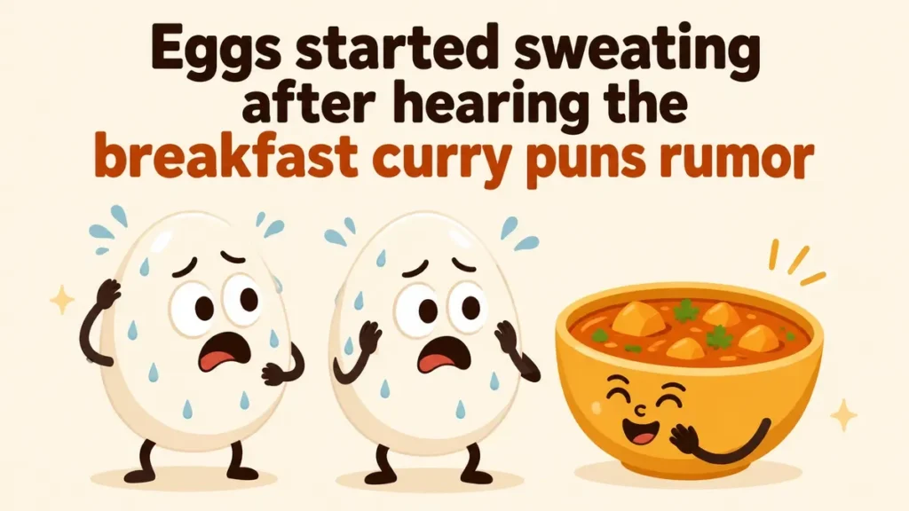 Eggs started sweating after hearing the breakfast curry puns rumor.