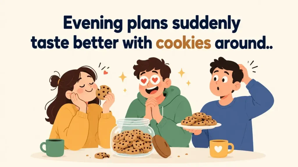 Evening plans suddenly taste better with cookies around.