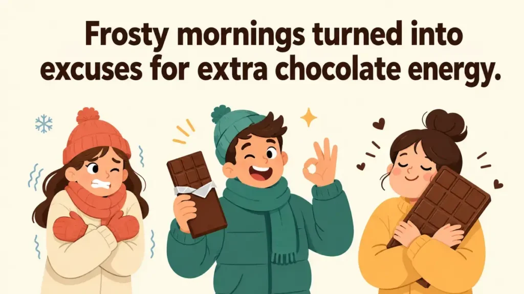Frosty mornings turned into excuses for extra chocolate energy.