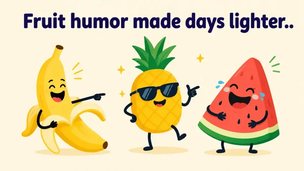Fruit humor made days lighter.