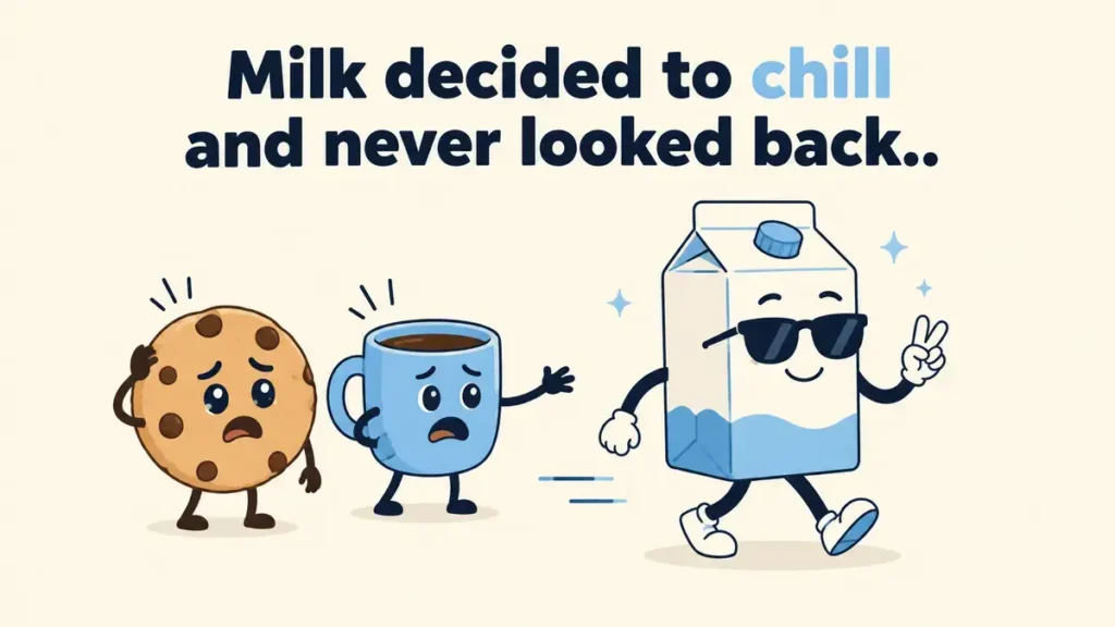 Milk decided to chill and never looked back.