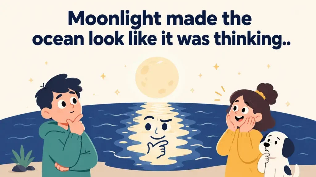 Moonlight made the ocean look like it was thinking.