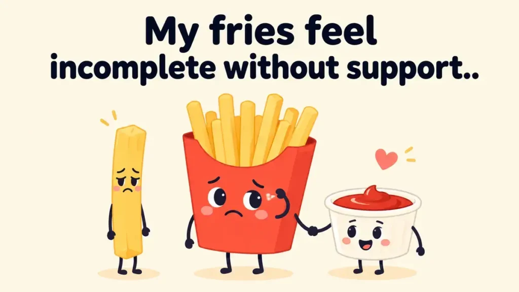 My fries feel incomplete without support.