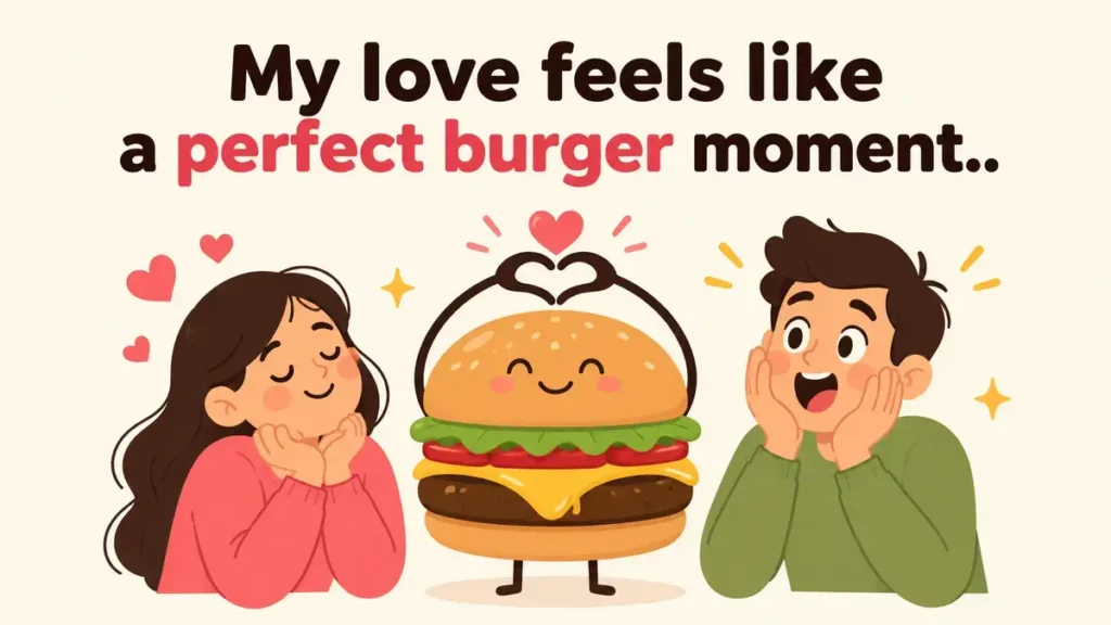 My love feels like a perfect burger moment.