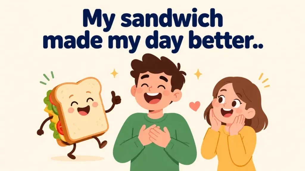My sandwich made my day better.