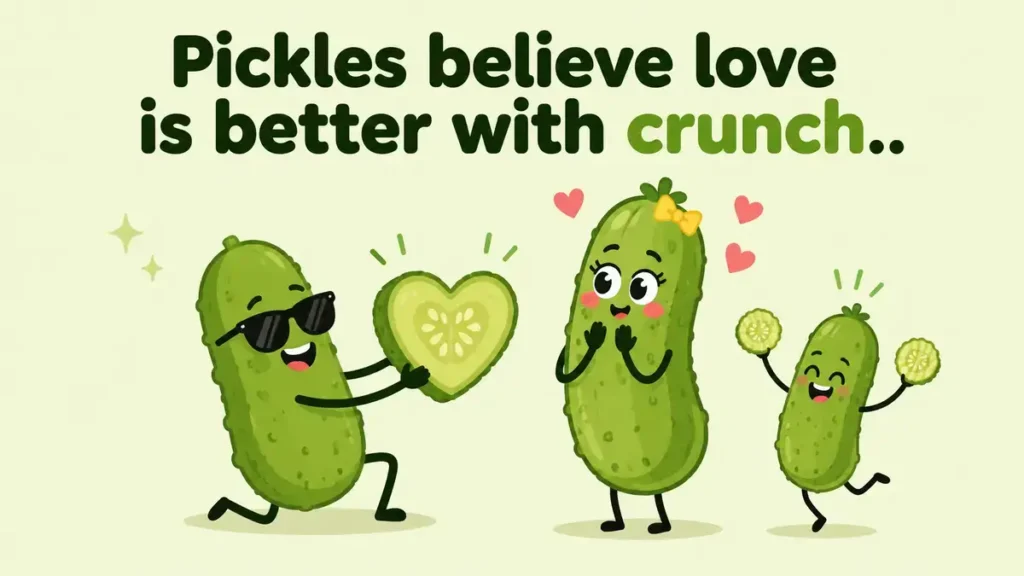 Pickles believe love is better with crunch.