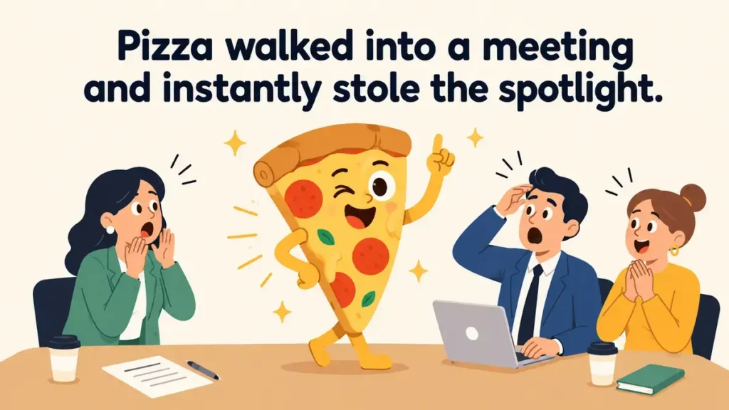 Pizza walked into a meeting and instantly stole the spotlight.