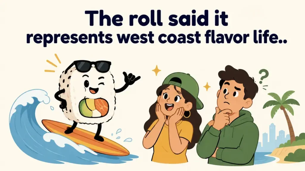 The roll said it represents west coast flavor life.