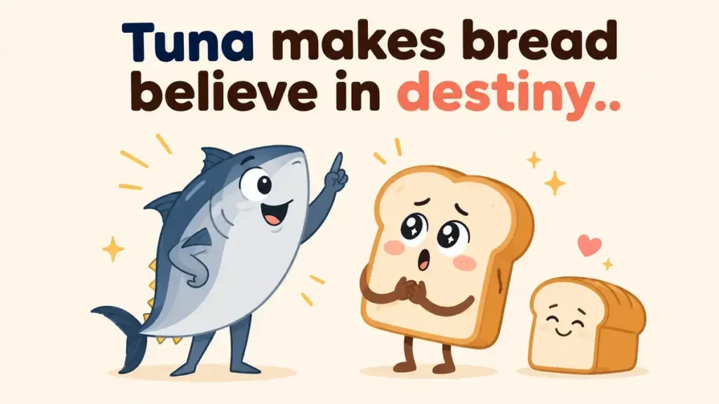Tuna makes bread believe in destiny.