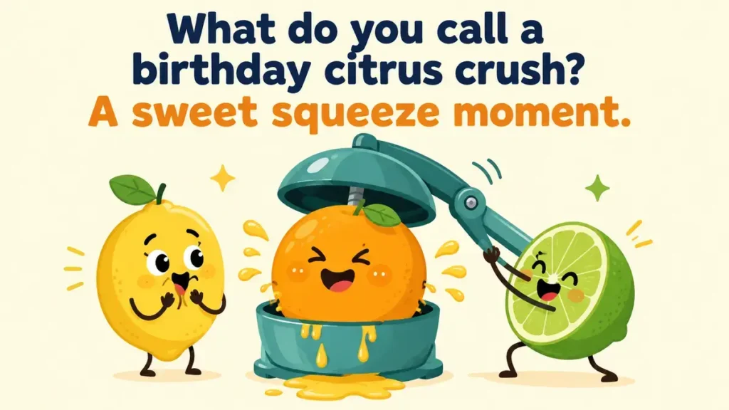 What do you call a birthday citrus crush? A sweet squeeze moment.