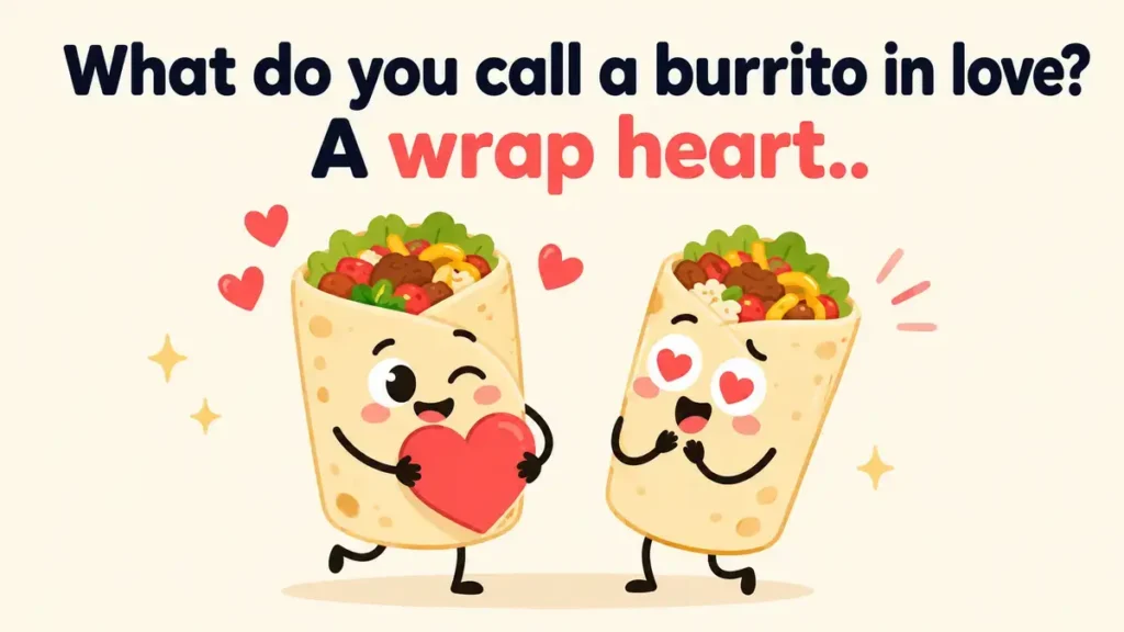What do you call a burrito in love? A wrap heart.