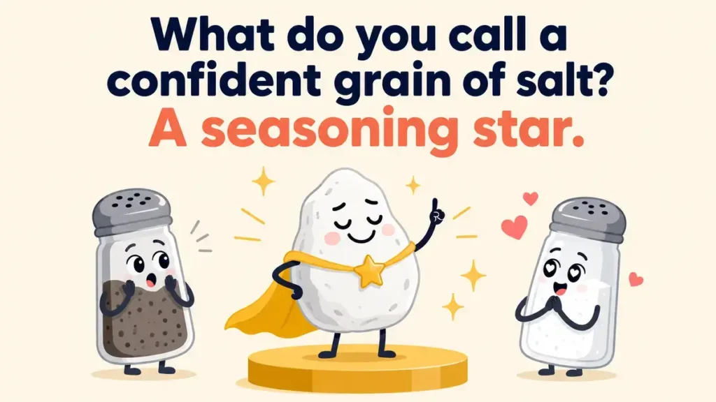 What do you call a confident grain of salt? A seasoning star.
