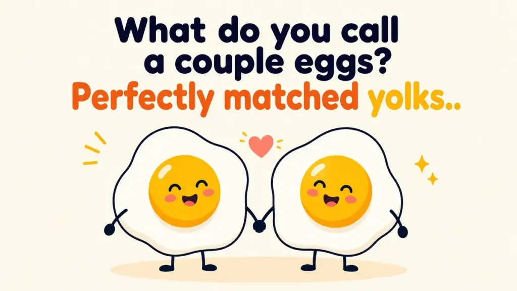 What do you call a couple eggs? Perfectly matched yolks.