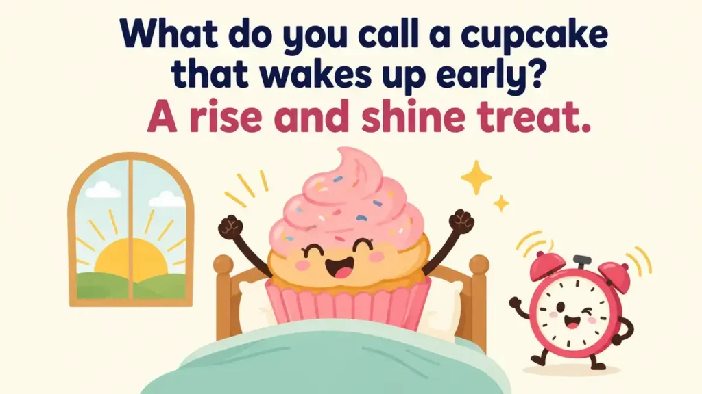 What do you call a cupcake that wakes up early? A rise and shine treat.