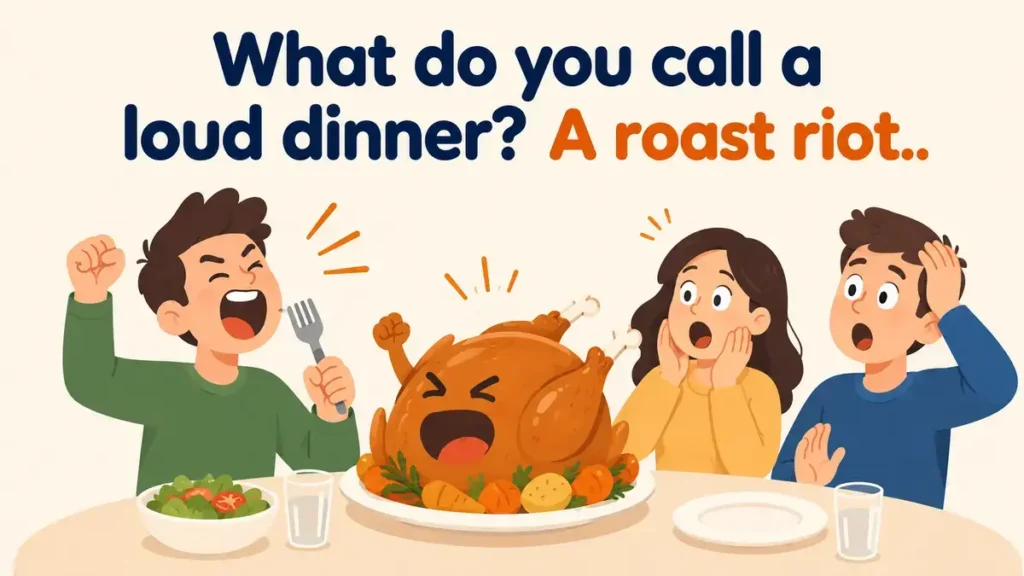 What do you call a loud dinner? A roast riot.