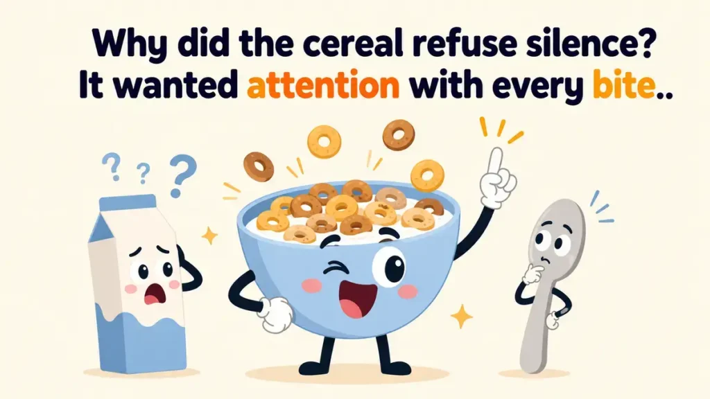 Why did the cereal refuse silence? It wanted attention with every bite.