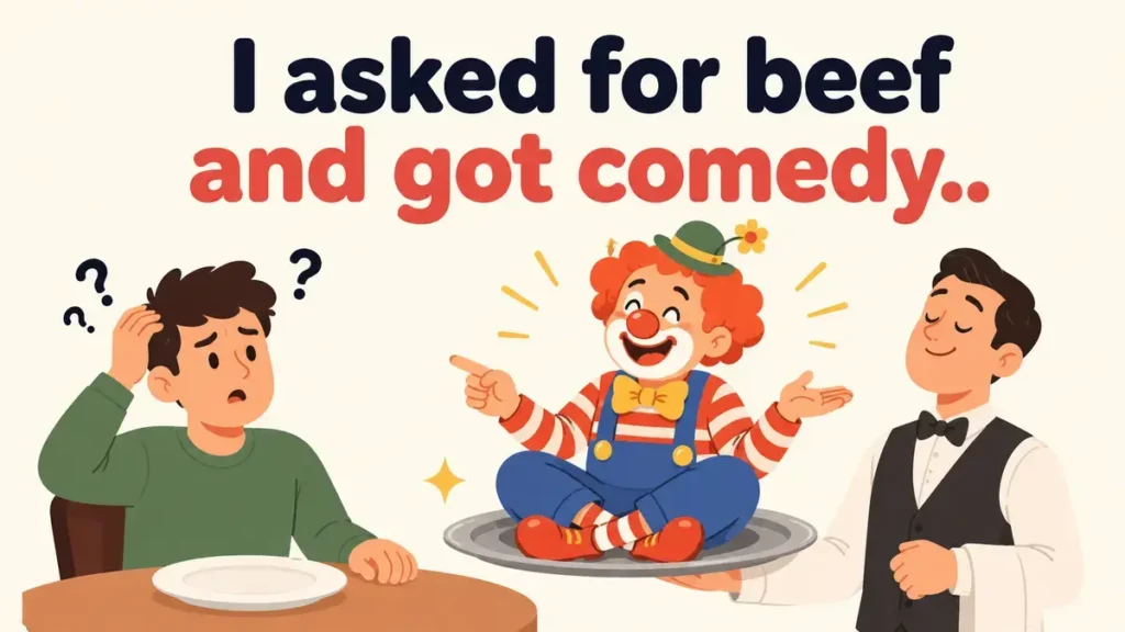 I asked for beef and got comedy.