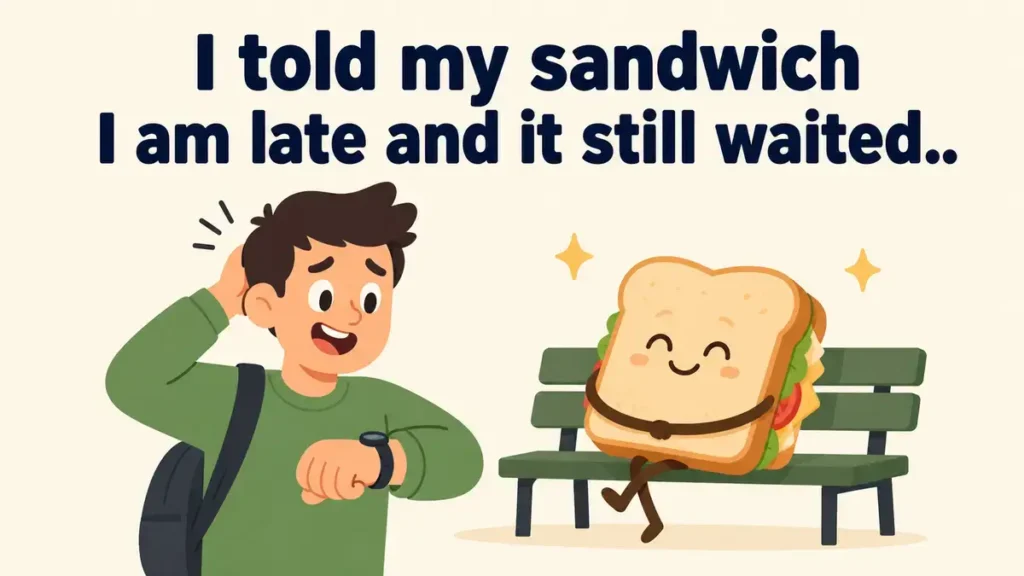 I told my sandwich I am late and it still waited.