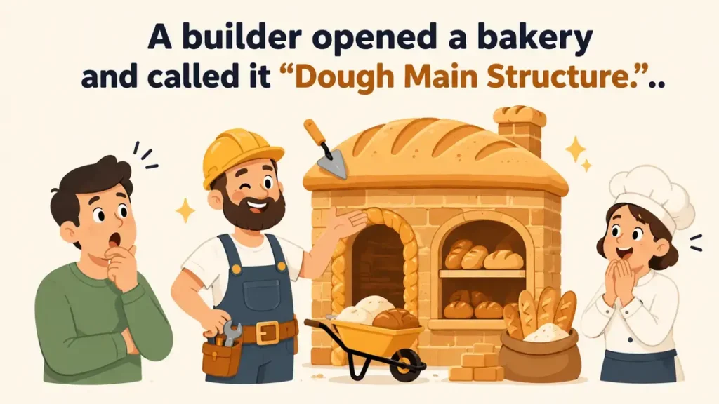 A builder opened a bakery and called it “Dough Main Structure.”