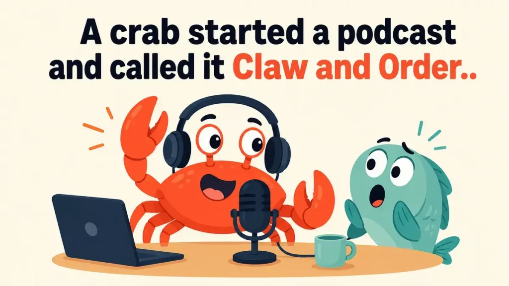 A crab started a podcast and called it Claw and Order.