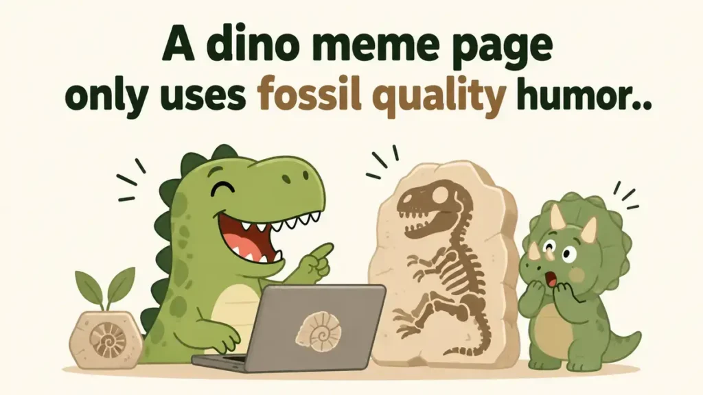 A dino meme page only uses fossil quality humor.
