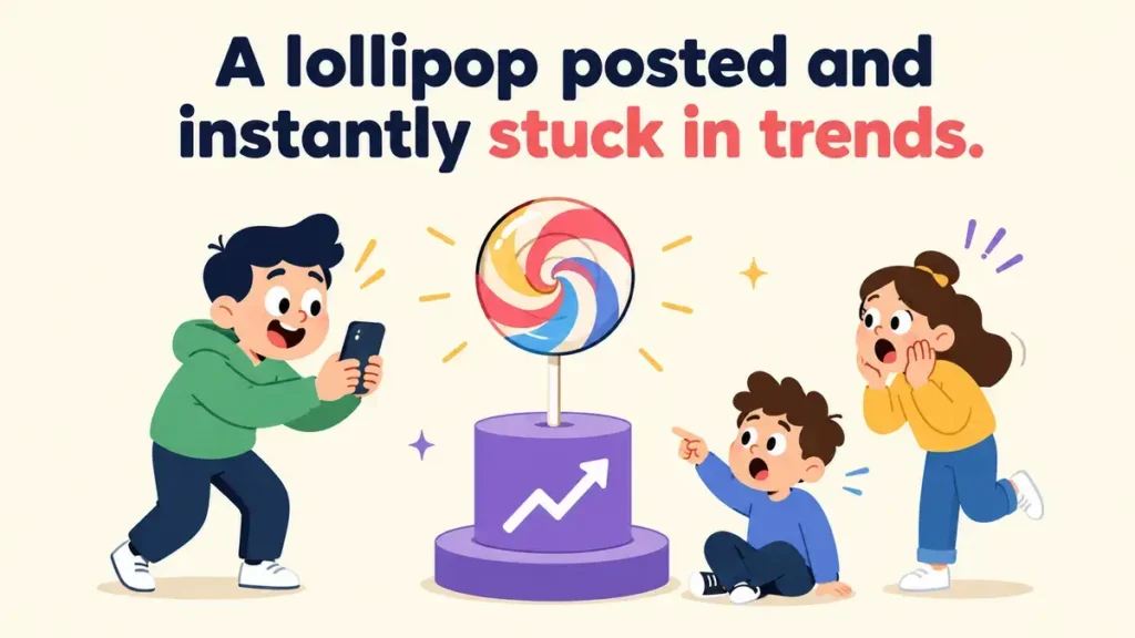 A lollipop posted and instantly stuck in trends.