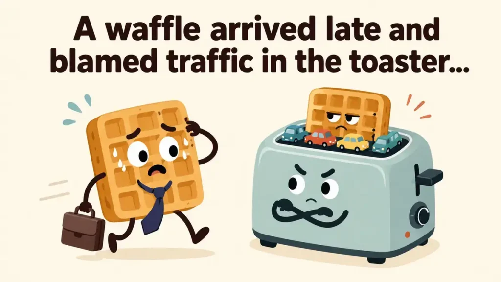 A waffle arrived late and blamed traffic in the toaster.