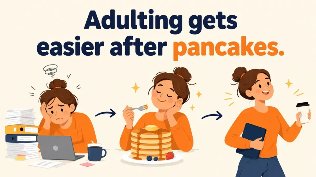 Adulting gets easier after pancakes.