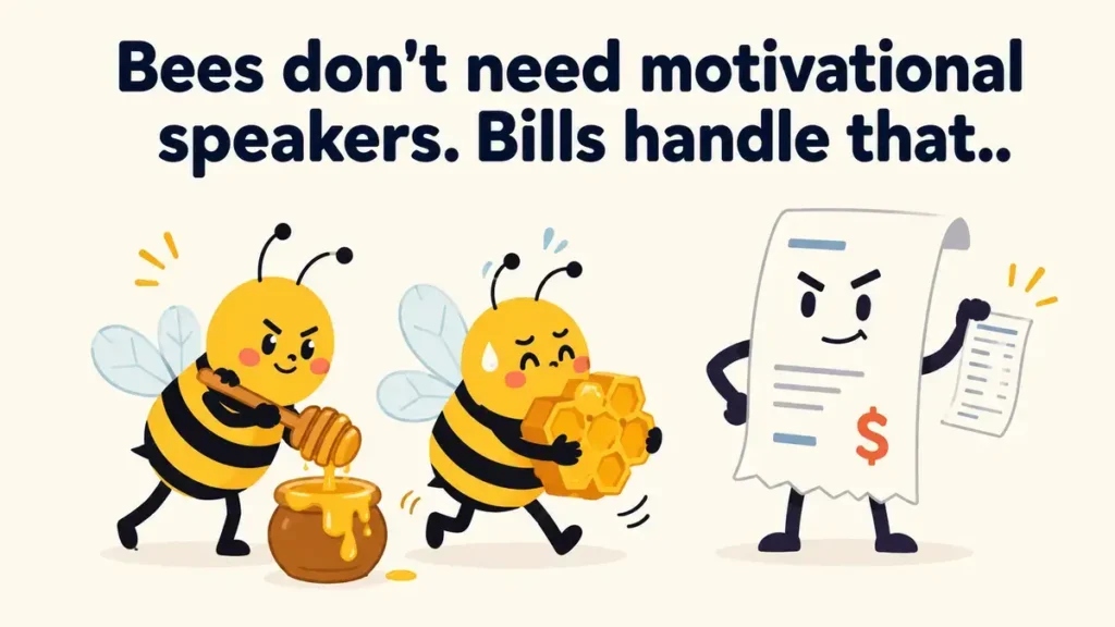 Bees don't need motivational speakers, Bills handle that.