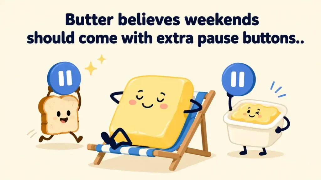 Butter believes weekends should come with extra pause buttons.