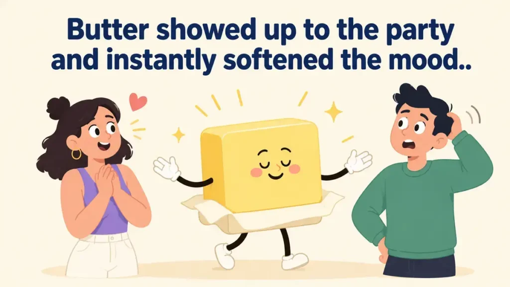Butter showed up to the party and instantly softened the mood.