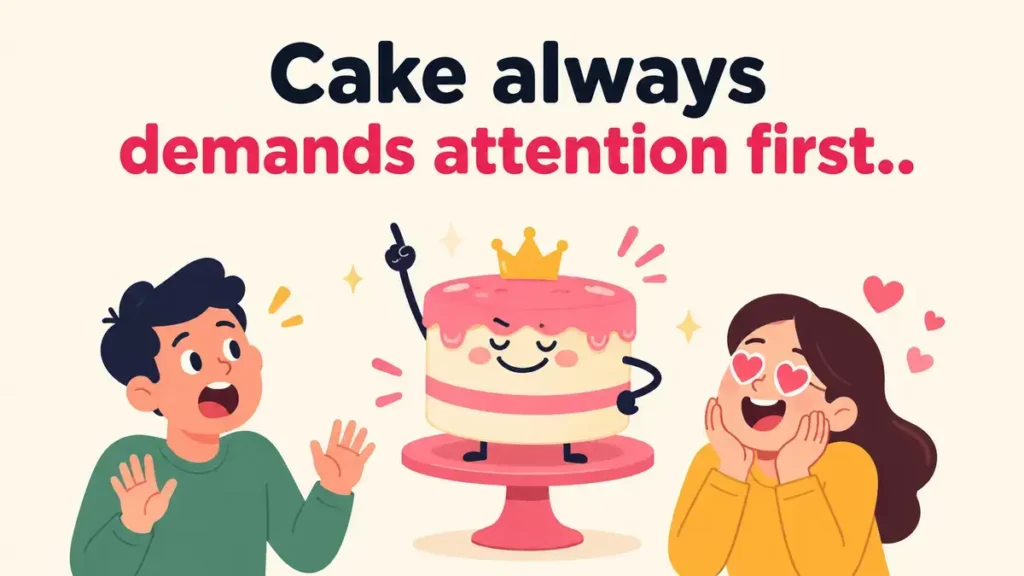 Cake always demands attention first.
