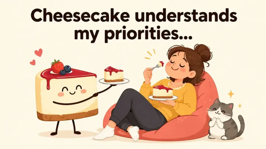 Cheesecake understands my priorities.