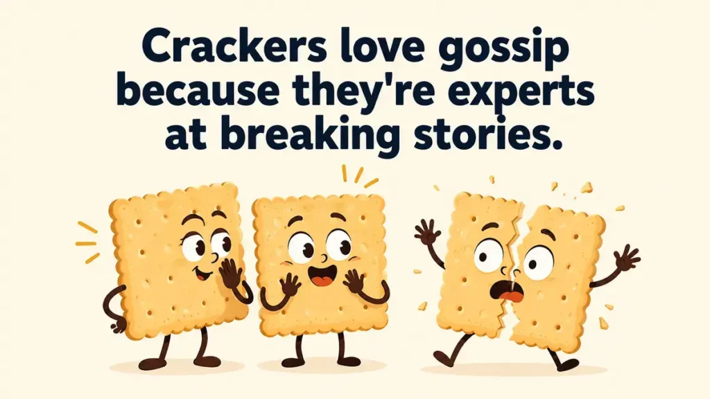 Crackers love gossip because they're experts at breaking stories.