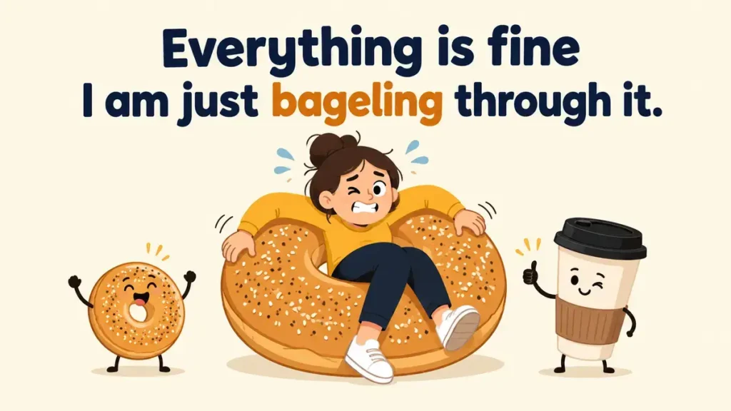 Everything is fine I am just bageling through it.