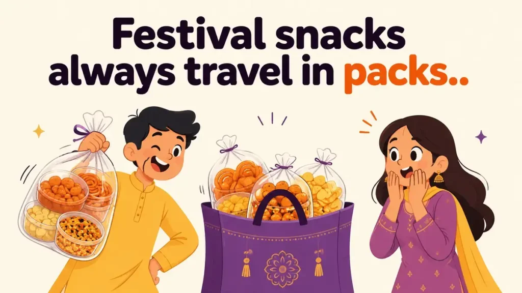 Festival snacks always travel in packs.