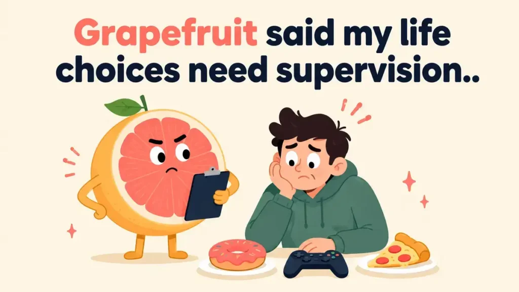 Grapefruit said my life choices need supervision.