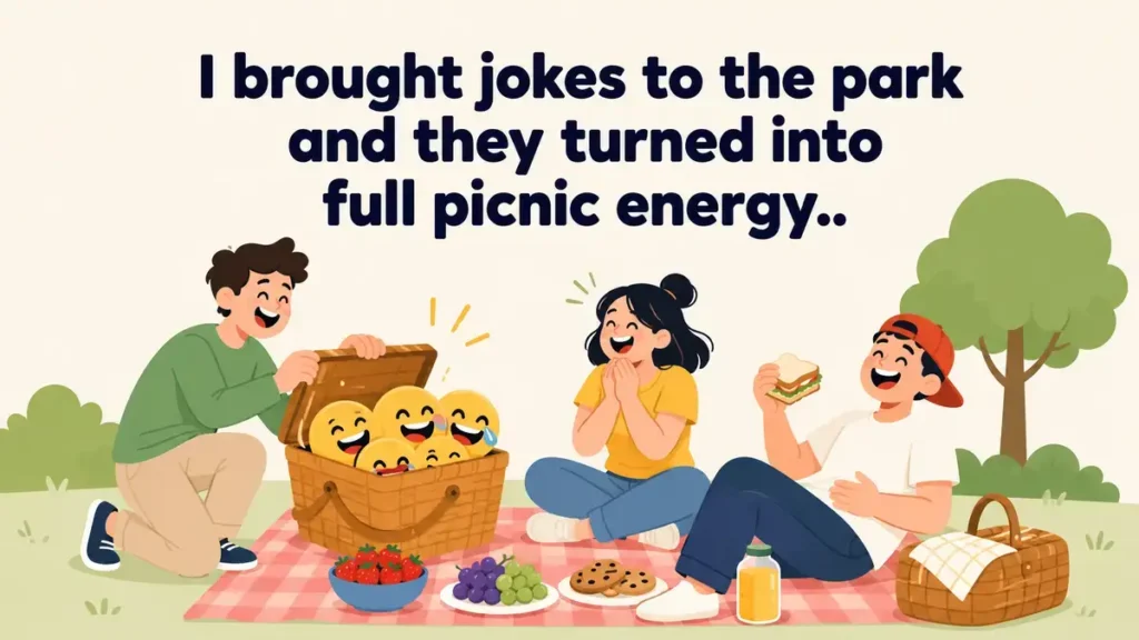 I brought jokes to the park and they turned into full picnic energy.