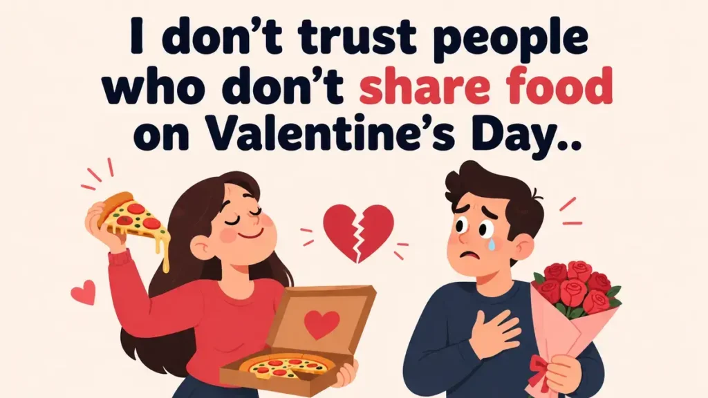 I don’t trust people who don’t share food on Valentine’s Day.
