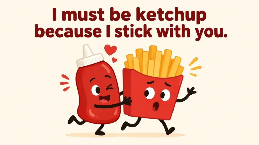 I must be ketchup because I stick with you.